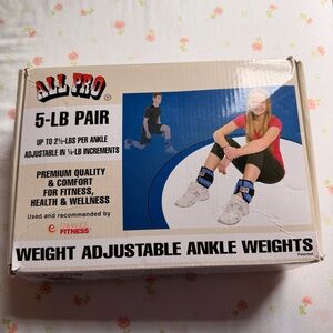 5-LB Pair Weight Adjustable Ankle Weights - Black/Blue